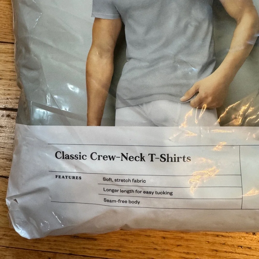 Goodfellow & Co Men 3 Pack Classic Crew Neck T-Shirts Heather Grey Small S 34/36